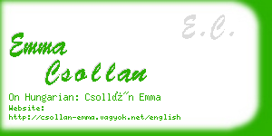 emma csollan business card